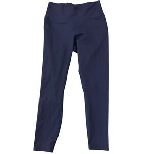 Fabletics Powerhold Navy Blue High Waisted Lattice Back Capri Leggings Women's‎